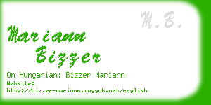 mariann bizzer business card